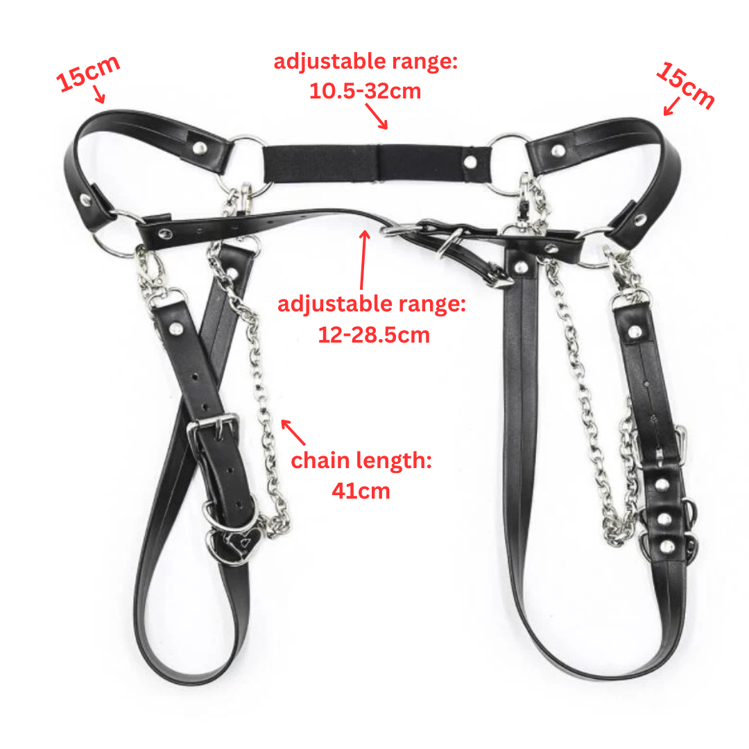 PU-Leder Damen Keuschheitsgürtel Bondage Kette Höschen