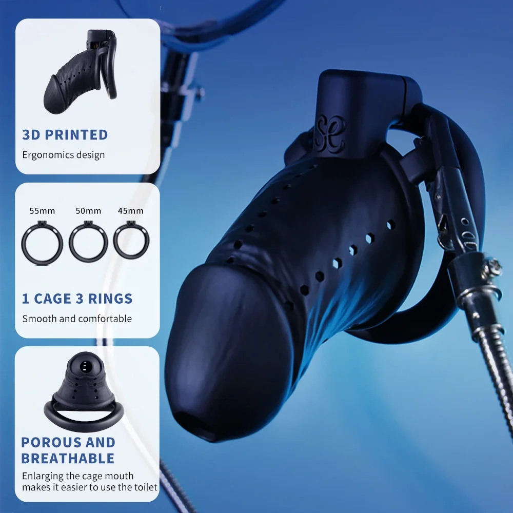 Lightweight Realistic Black Cock Cage Set