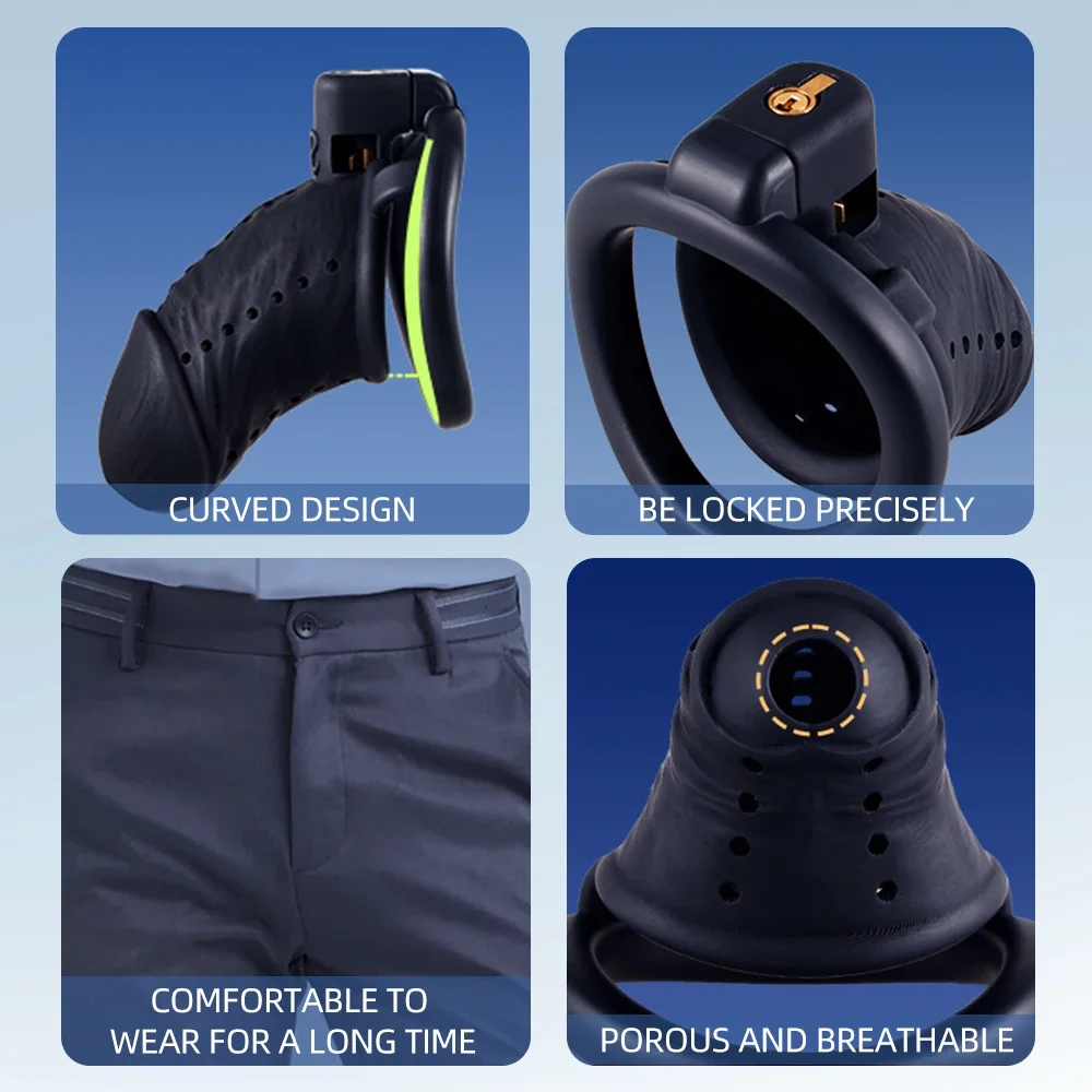 Lightweight Realistic Black Cock Cage Set