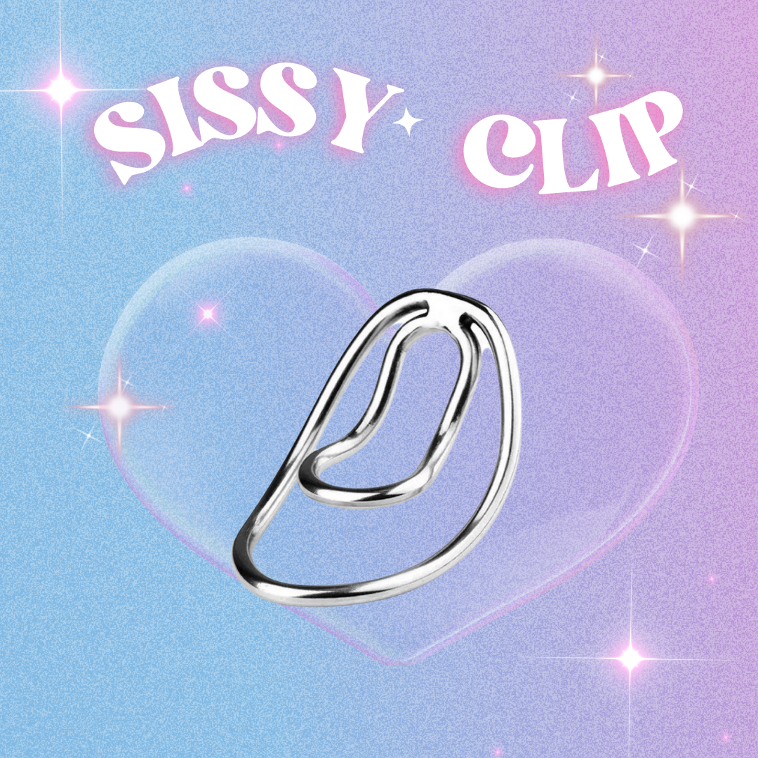 Metal Sissy Chastity Clip Penis Ring For Femboy Mimicking Female Pussy - Silver - ChastityBondage