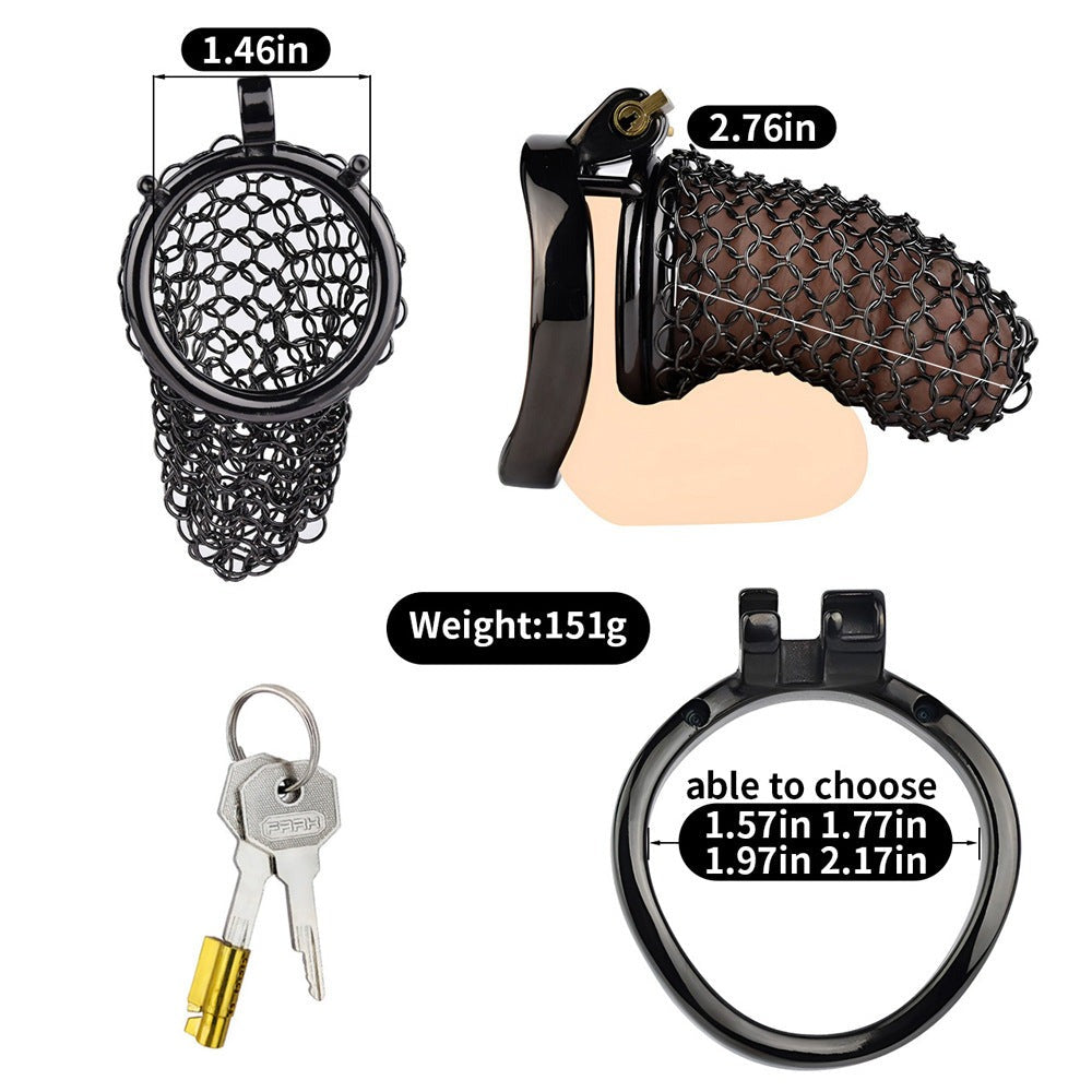 70mm/2.76" Black Soft Metal Mesh Chastity Cage Small Penis Sleeve Long Term Chastity Device for Men