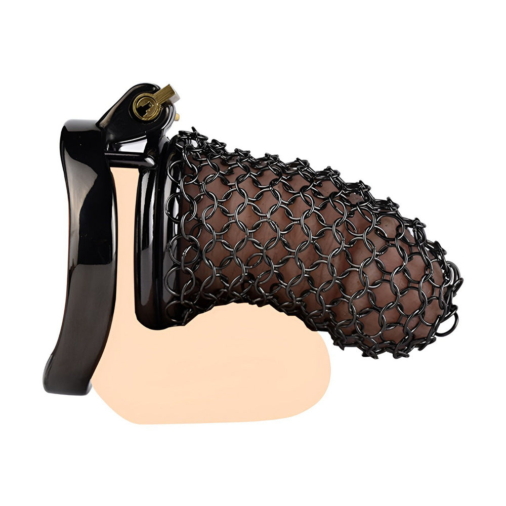 70mm/2.76" Black Soft Metal Mesh Chastity Cage Small Penis Sleeve Long Term Chastity Device for Men