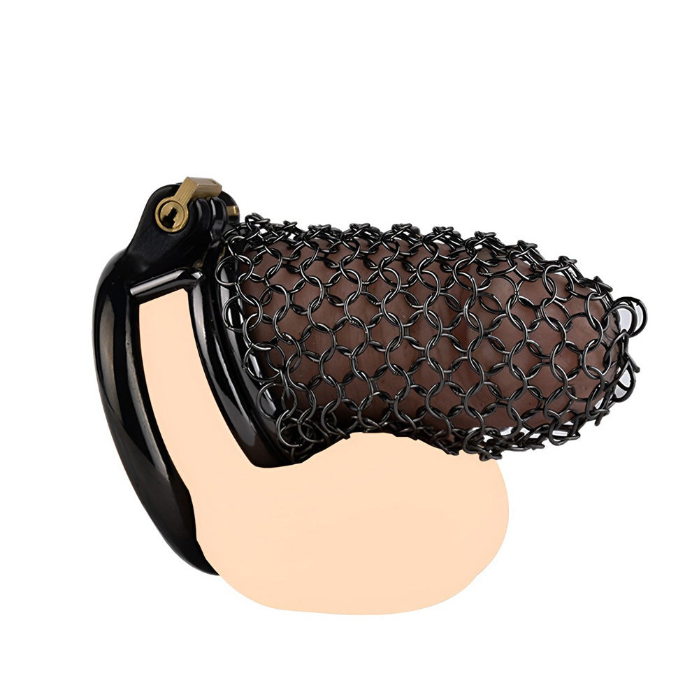 70mm/2.76" Black Soft Metal Mesh Chastity Cage Small Penis Sleeve Long Term Chastity Device for Men