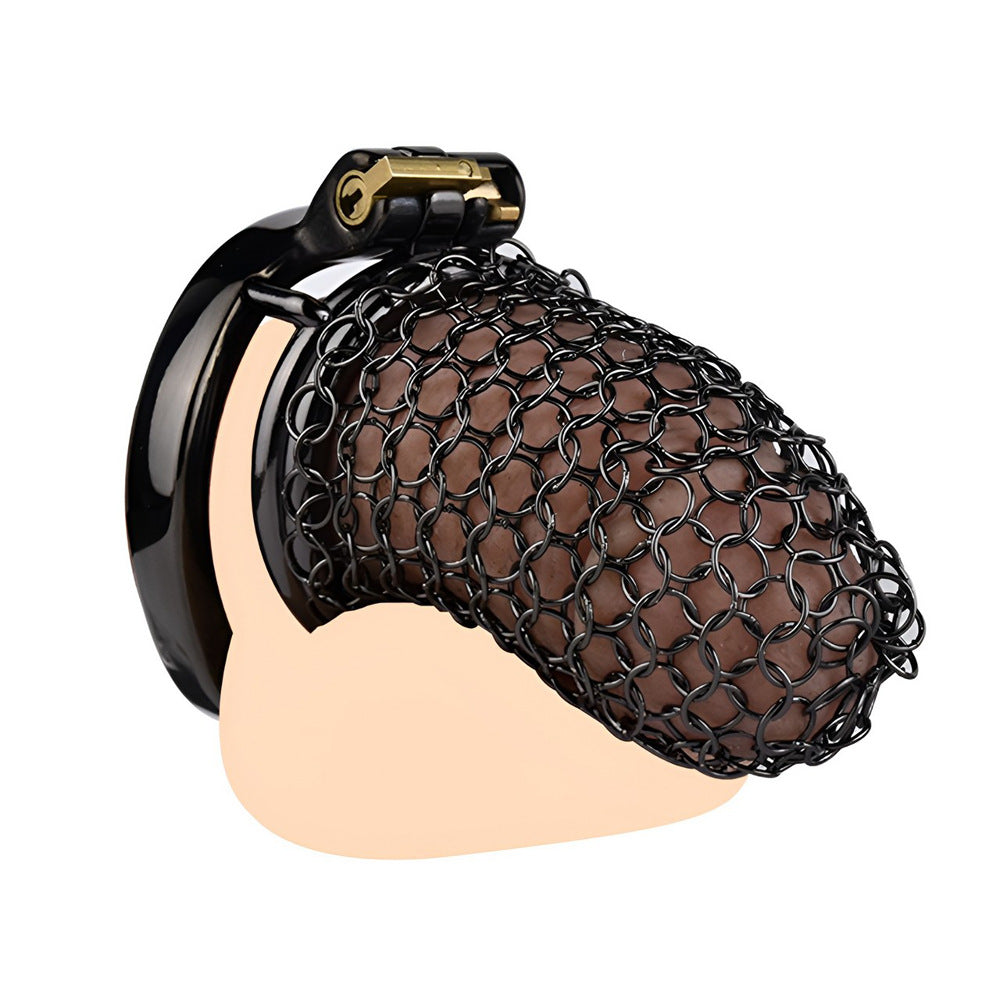 70mm/2.76" Black Soft Metal Mesh Chastity Cage Small Penis Sleeve Long Term Chastity Device for Men