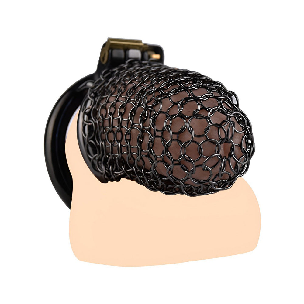 70mm/2.76" Black Soft Metal Mesh Chastity Cage Small Penis Sleeve Long Term Chastity Device for Men