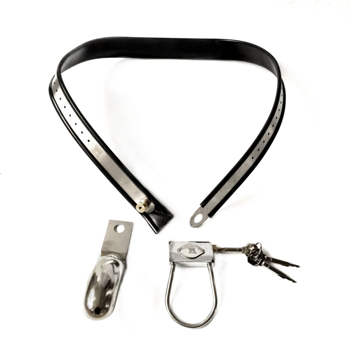 Y-Shape Male Chastity Belt with Full Covered Stainless Steel Cock Cage
