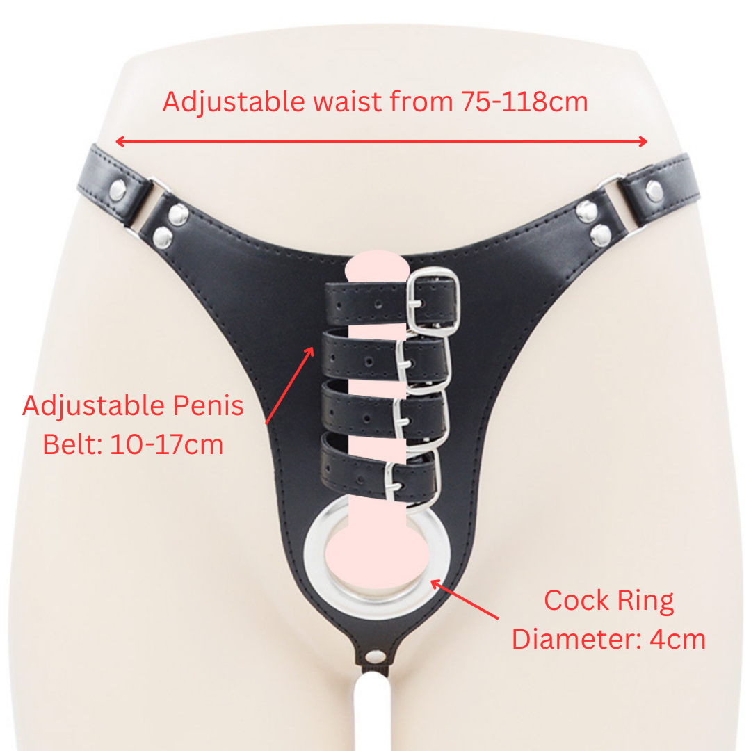 pu leather male chastity belt