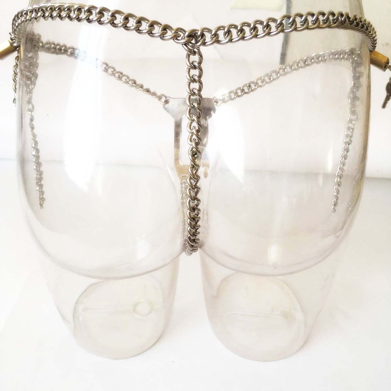 Female Invisible Chain Chastity Belt Stainless Steel Locking Pants - ChastityBondage