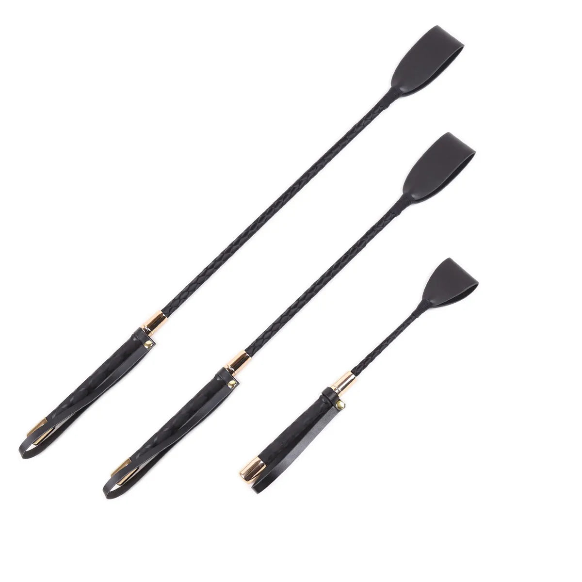 30-60CM SM Bondage Leather Whip Fetish BDSM Long Horse Riding Spanker - ChastityBondage