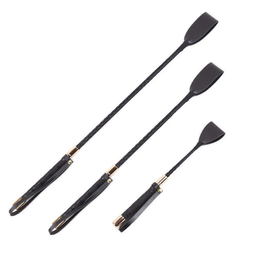 30-60CM SM Bondage Leather Whip Fetish BDSM Long Horse Riding Spanker - ChastityBondage