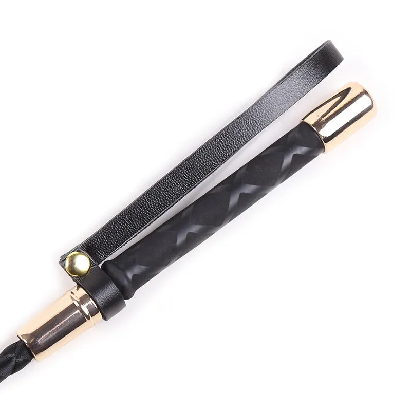30-60CM SM Bondage Leather Whip Fetish BDSM Long Horse Riding Spanker - ChastityBondage