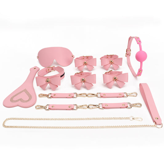 pink leather bondage kit body harness