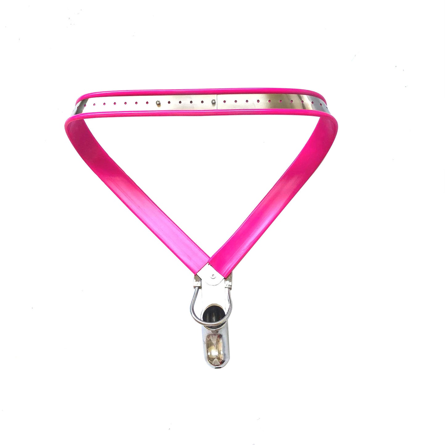 Y-Shape Male Chastity Belt with Full Covered Stainless Steel Cock Cage