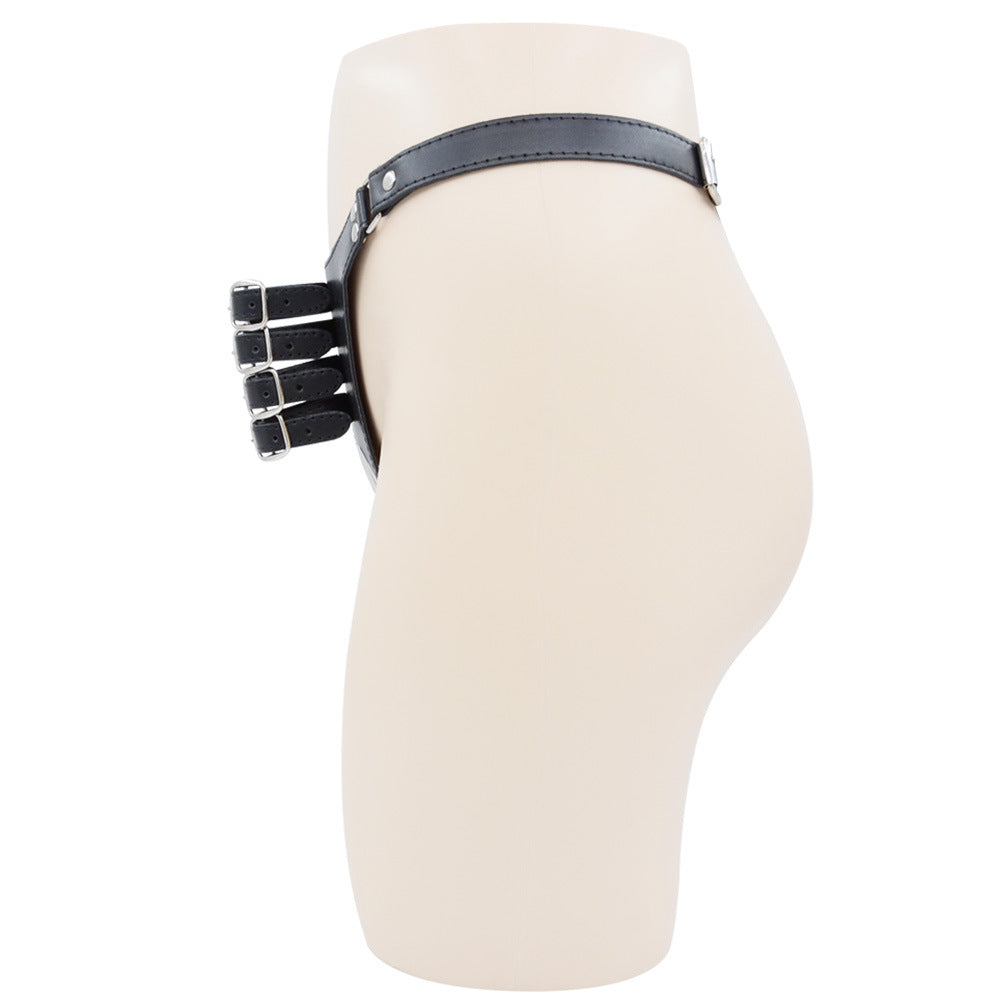 pu leather chastity belt with penis bondage