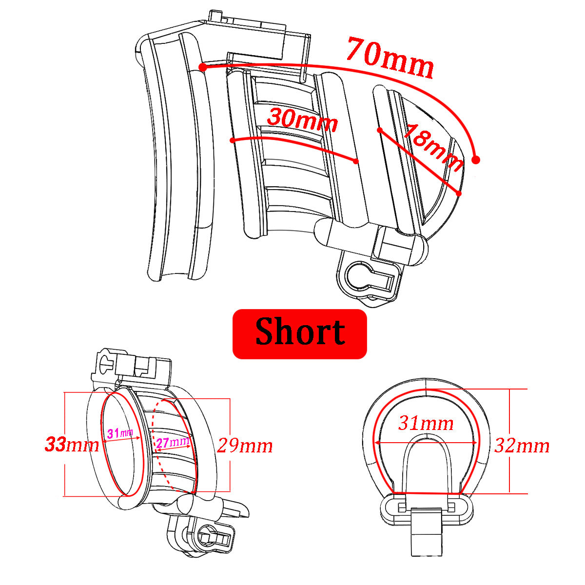 dual-key 3d printed chastity cage