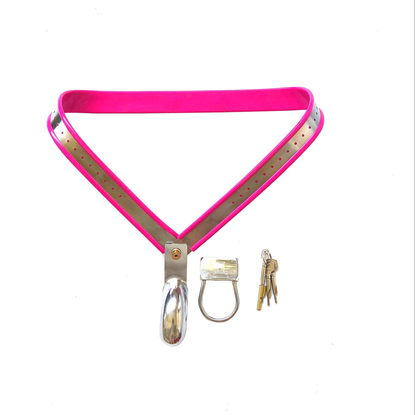 Y-Shape Male Chastity Belt with Full Covered Stainless Steel Cock Cage