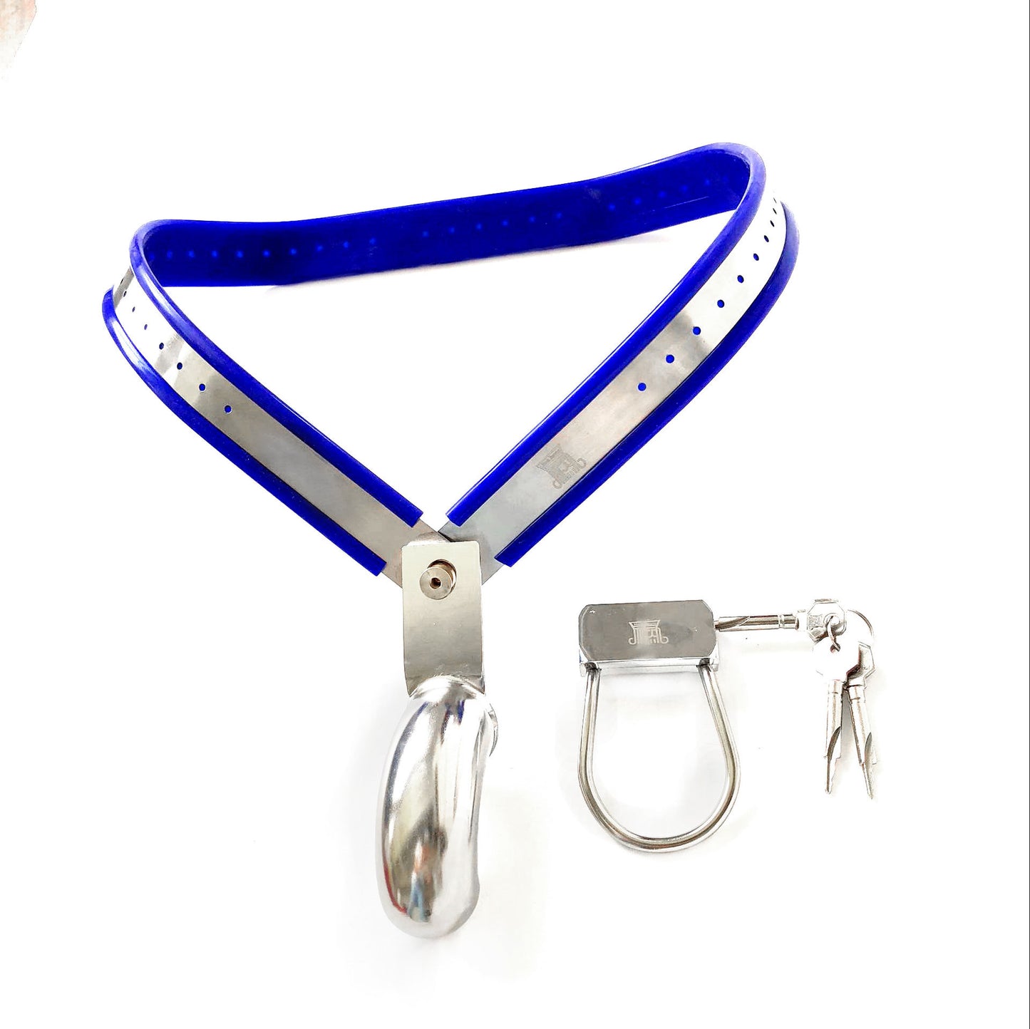 Y-Shape Male Chastity Belt with Full Covered Stainless Steel Cock Cage