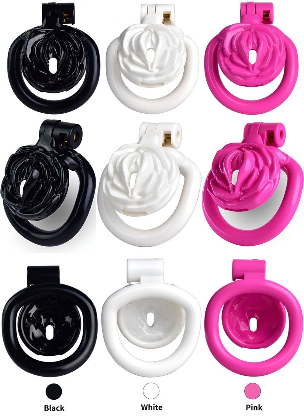 Black Rose Clit Chastity Cage Tiny Flat Cock Cage For Sissy Femboy Ladyboy 3D Printed Male Chastity Device