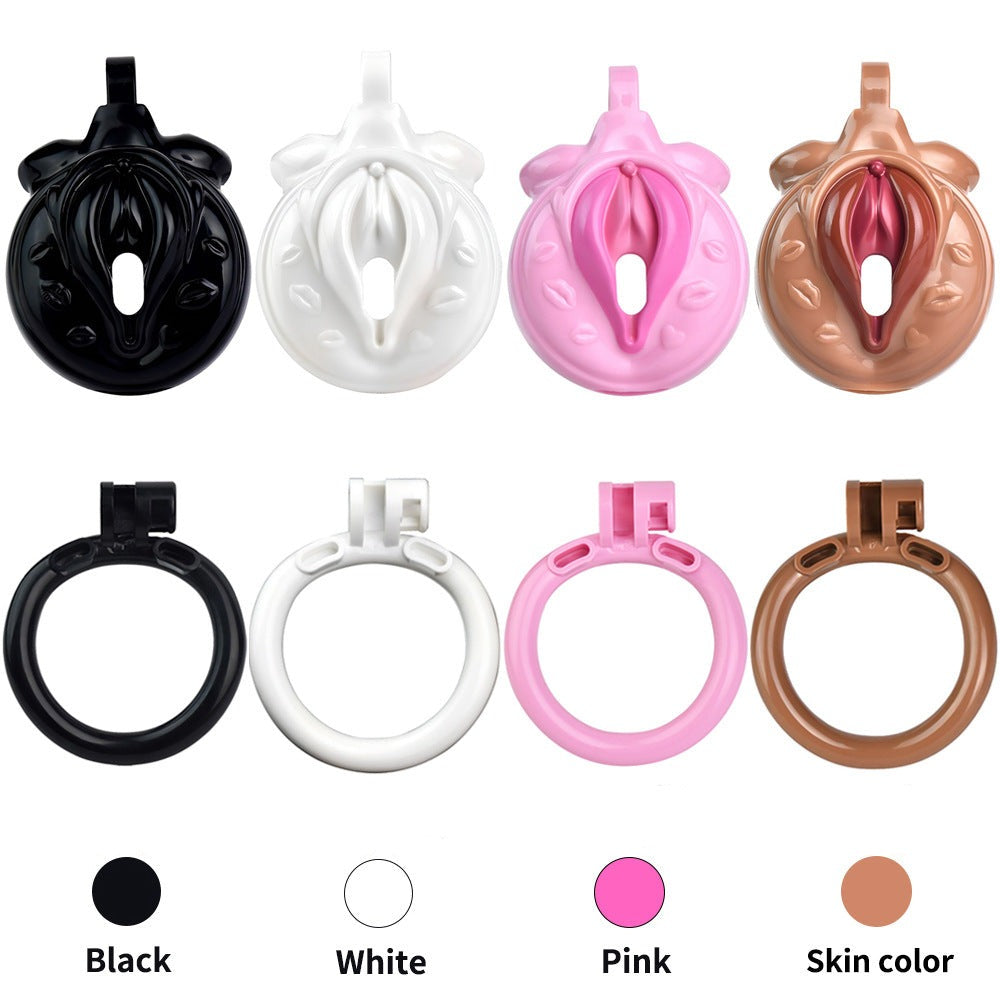 Realistic Pussy Chastity Cage For Sissy Flat CockCage Nude/Pink/Black/White