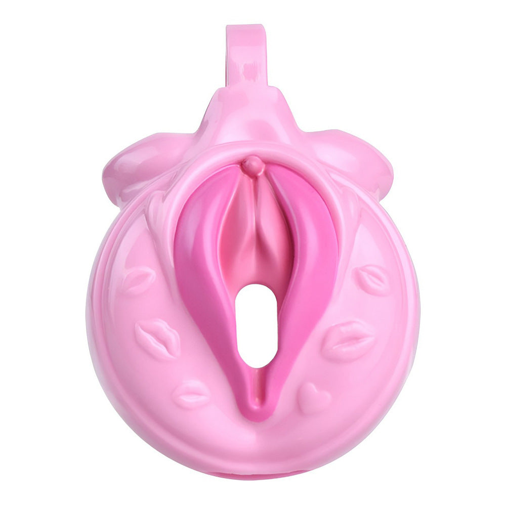 Realistic Pussy Chastity Cage For Sissy Flat CockCage Nude/Pink/Black/White