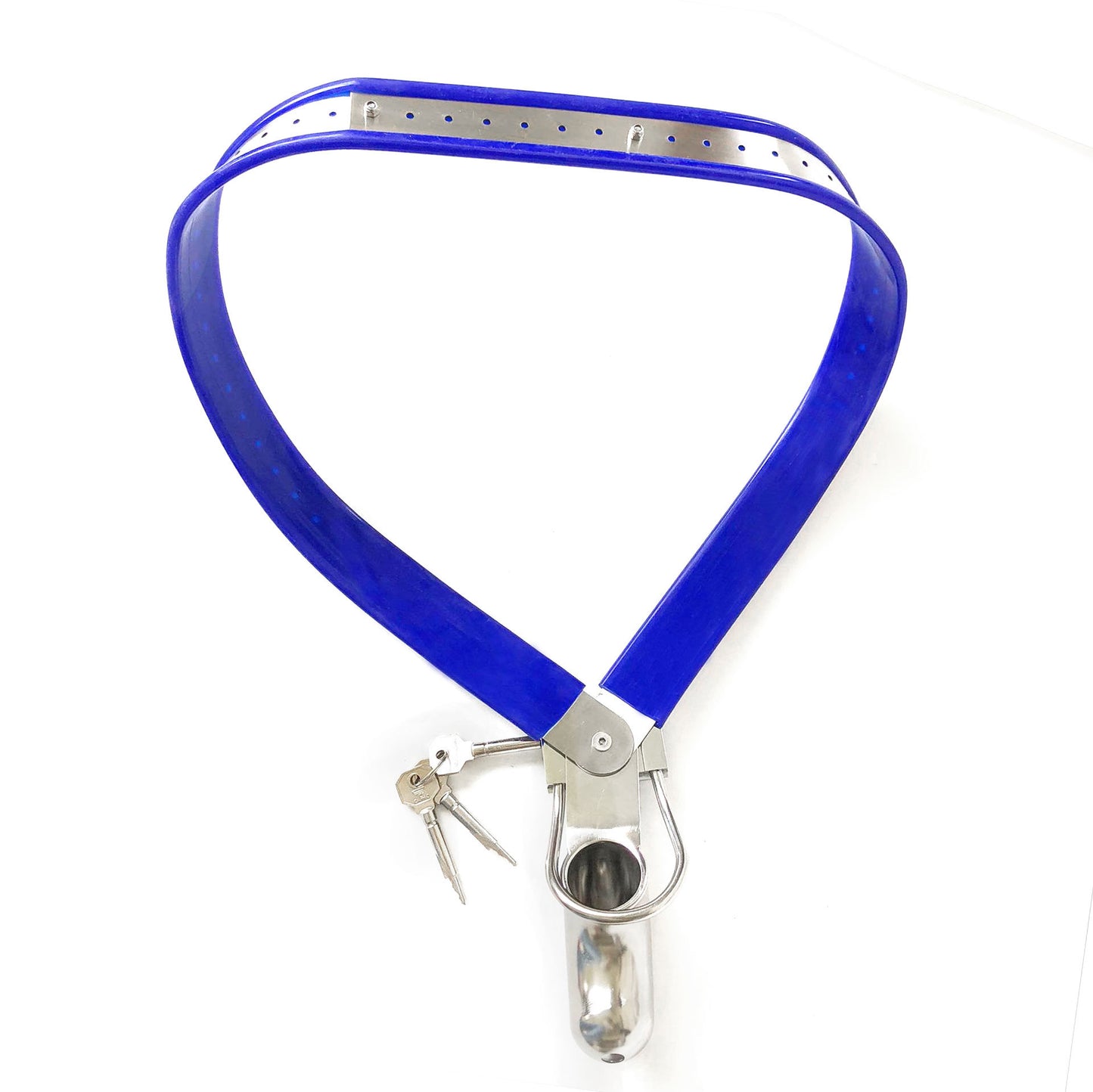 Y-Shape Male Chastity Belt with Full Covered Stainless Steel Cock Cage