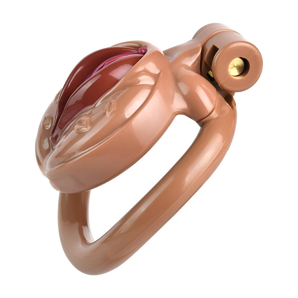 Realistic Pussy Chastity Cage For Sissy Flat CockCage Nude/Pink/Black/White