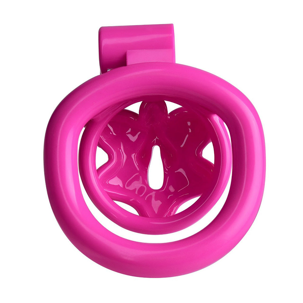 Pink Butterfly Clit Chastity Cage with 4 Penis Rings Super Small 3D Printed Resin Cock Cage For Sissy Ladyboy Femboy