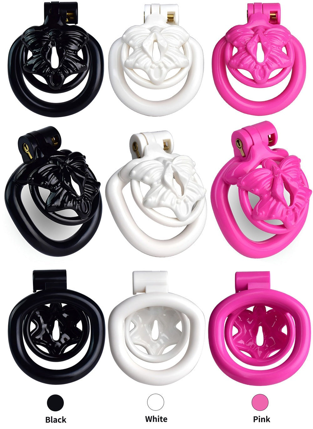White Butterfly Clit Chastity Cage Sissy Clitoris Cock Cage For Femboy Ladyboy Tiny Small BDSM sex toy