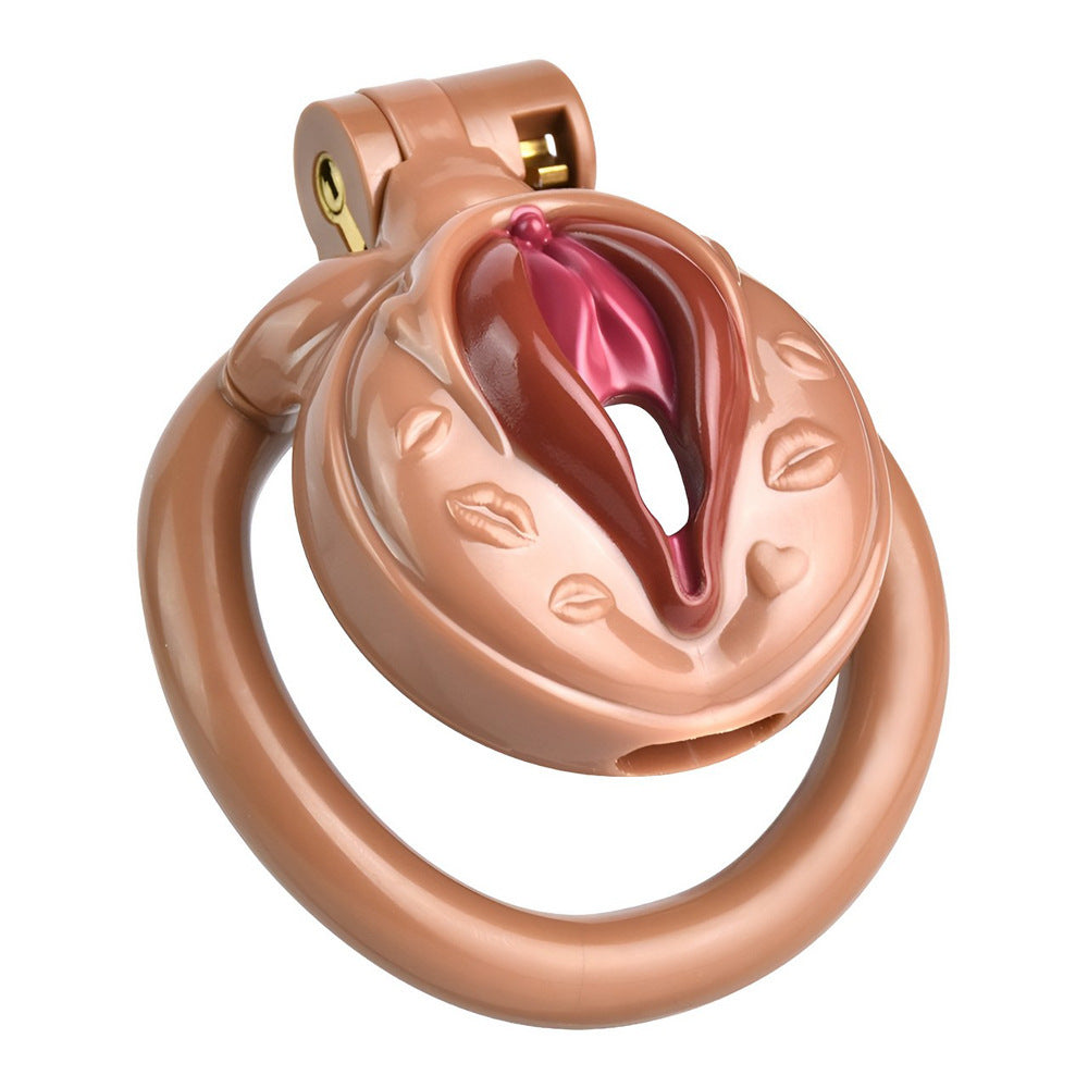 Realistic Pussy Chastity Cage For Sissy Flat CockCage Nude/Pink/Black/White