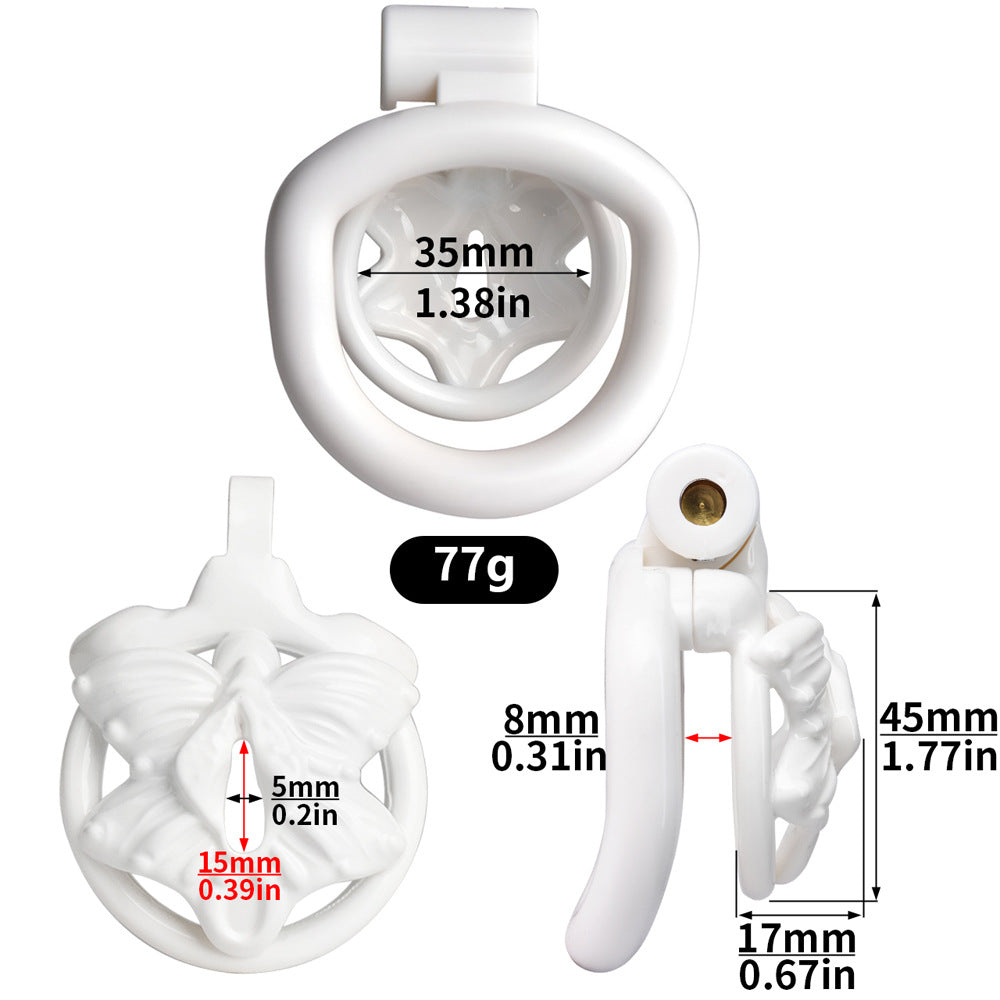 White Butterfly Clit Chastity Cage Sissy Clitoris Cock Cage For Femboy Ladyboy Tiny Small BDSM sex toy