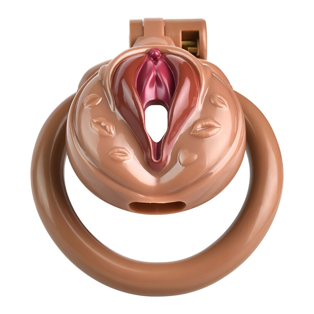 Realistic Pussy Chastity Cage For Sissy Flat CockCage Nude/Pink/Black/White