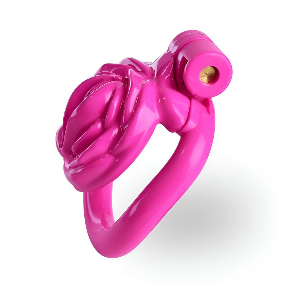 Pink Rose Clit Chastity Cage Cute Small Sissy Cock Cage BDSM Slave Training Mimicking Female Pussy