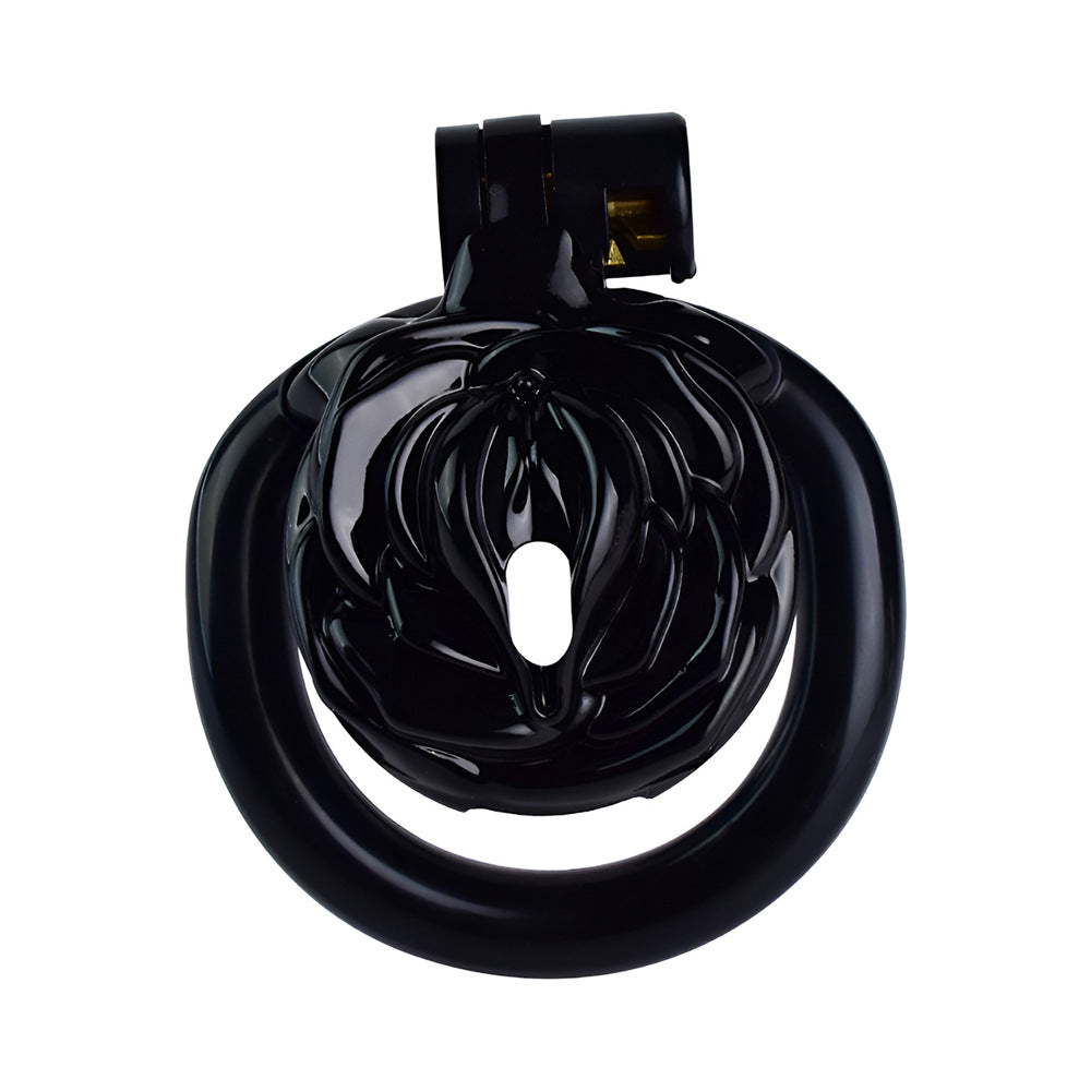 Black Rose Clit Chastity Cage Tiny Flat Cock Cage For Sissy Femboy Ladyboy 3D Printed Male Chastity Device