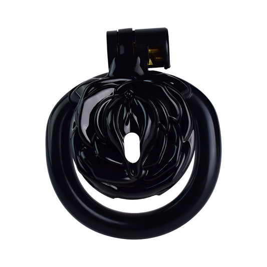 Black Rose Clit Chastity Cage Tiny Flat Cock Cage For Sissy Femboy Ladyboy 3D Printed Male Chastity Device
