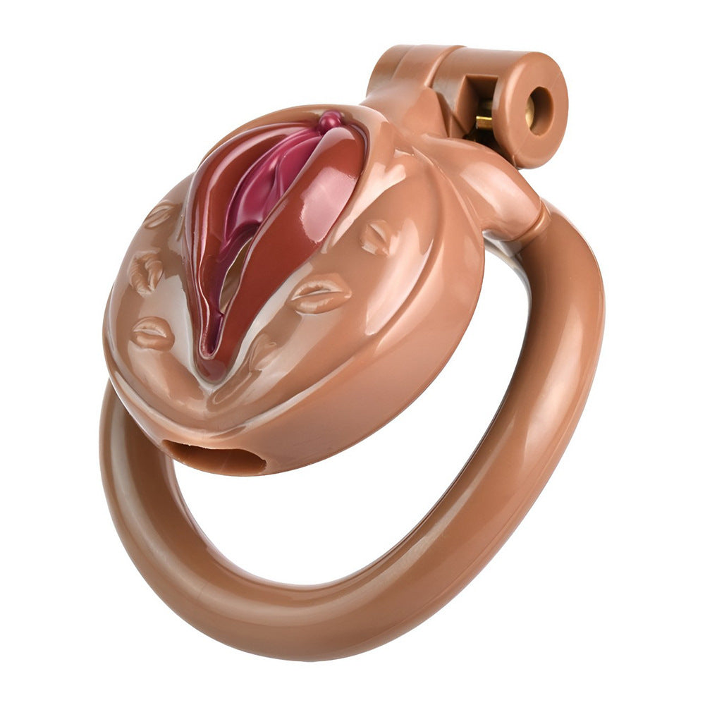 Realistic Pussy Chastity Cage For Sissy Flat CockCage Nude/Pink/Black/White