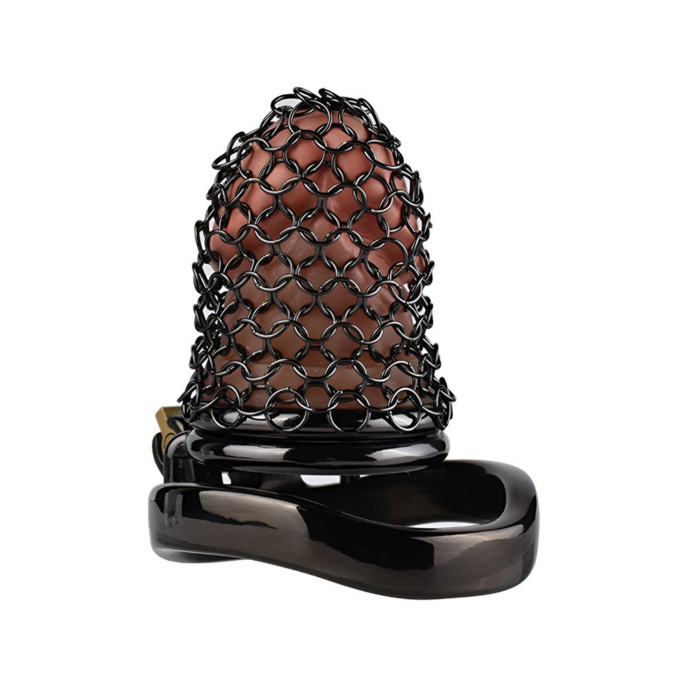 55mm/2.17" Black Soft Metal Mesh Chastity Cage Small Cock Cage Penis Sleeve For Permantent Chastity Training