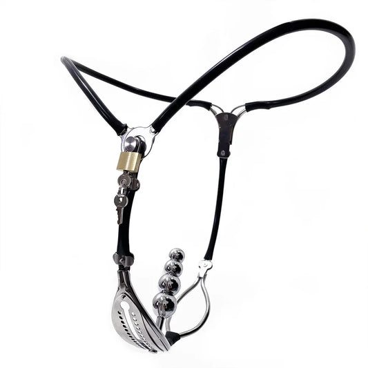 Invisible Female Chastity Belt with Opening and Detachable Vagina Plug