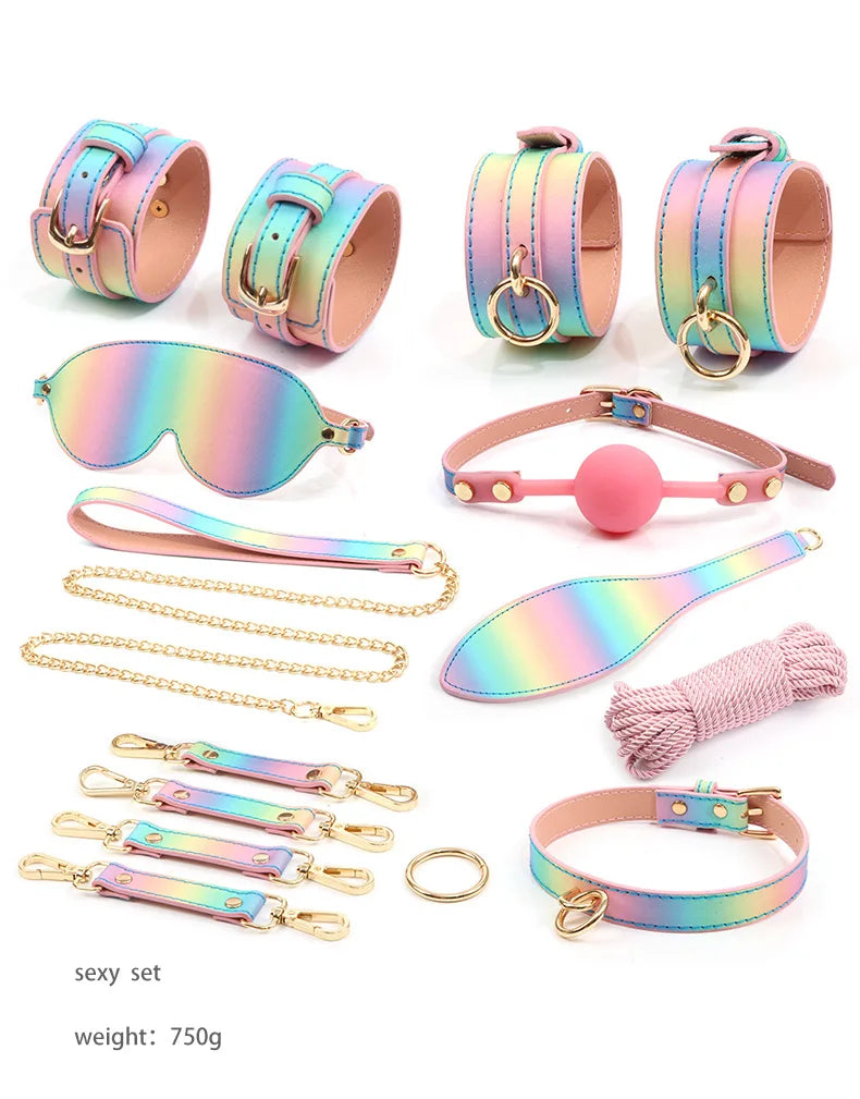 Luxury Rainbow BDSM Bondage Kit - ChastityBondage