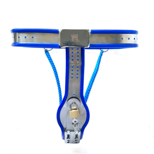 Y-Type Adjustable Chastity Belt For Women - Blue - ChastityBondage