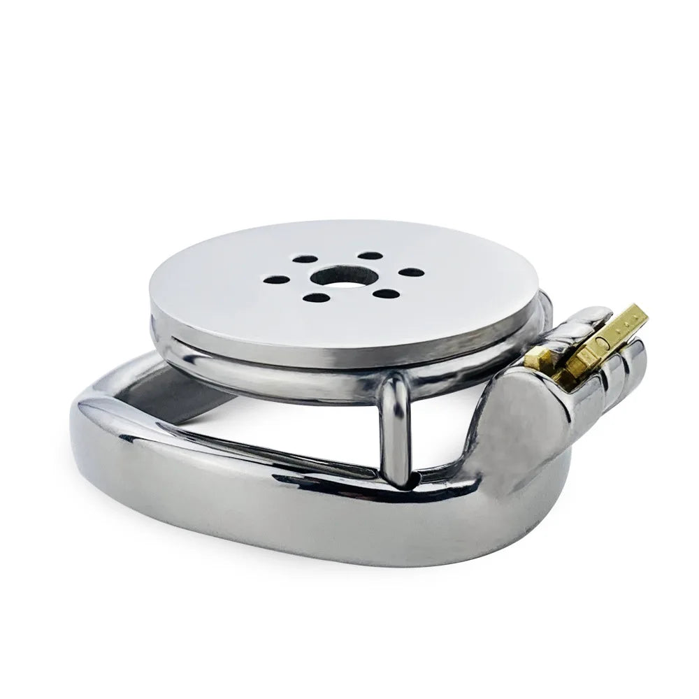flat chastity cage in stainless steel