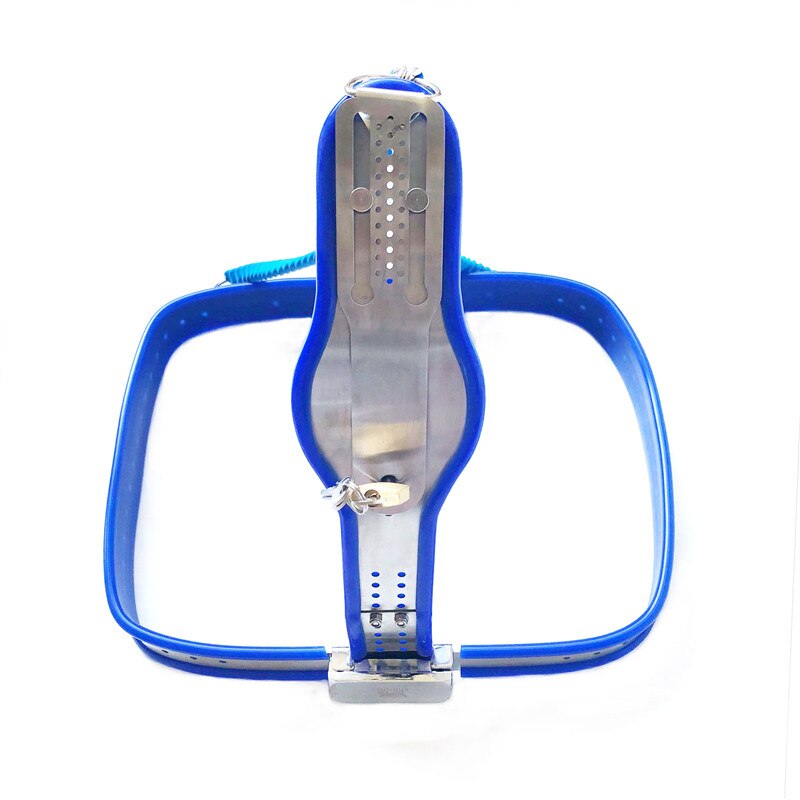 Y-Type Adjustable Chastity Belt For Women - Blue - ChastityBondage