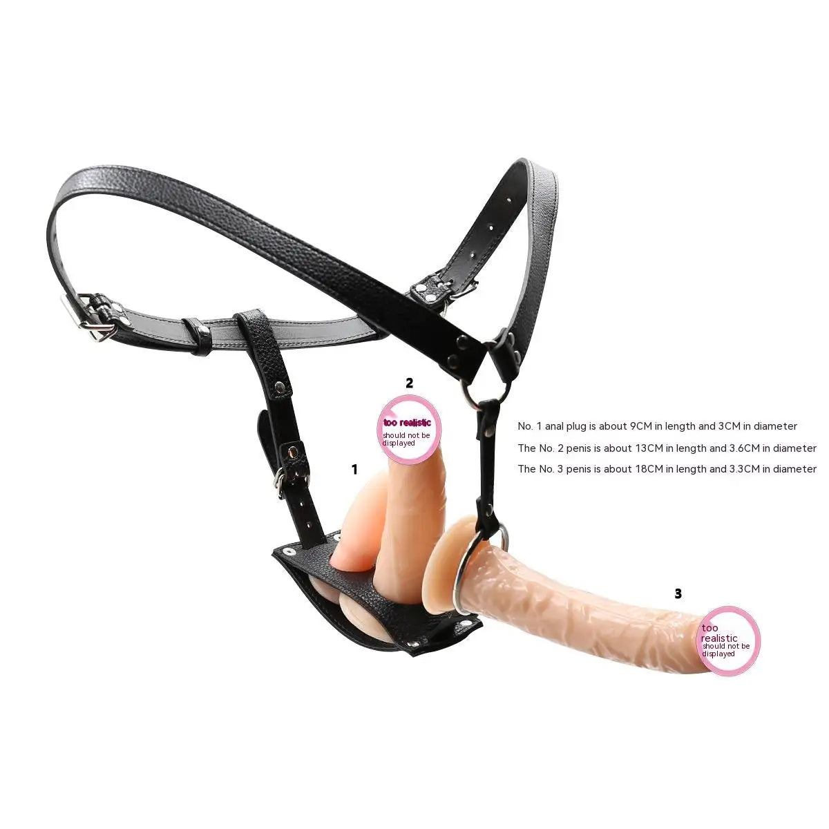 Female Chastity Belt in Leather with Removable Penis Dildo Butt Plug - ChastityBondage
