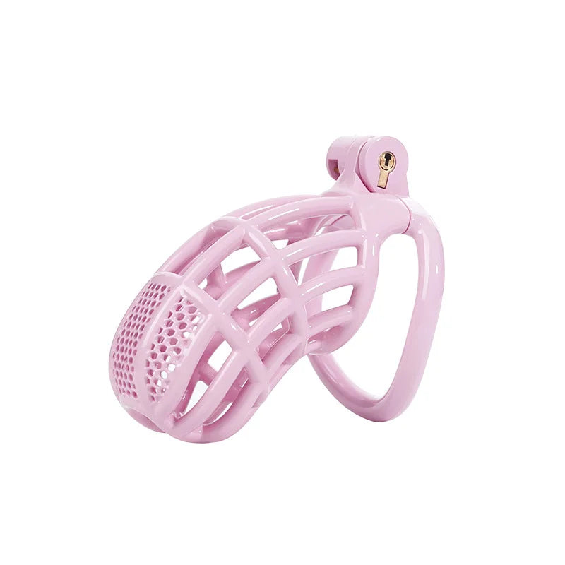 Pink Cobra Chastity Cage in 5 Sizes with 5 Penis Rings - ChastityBondage