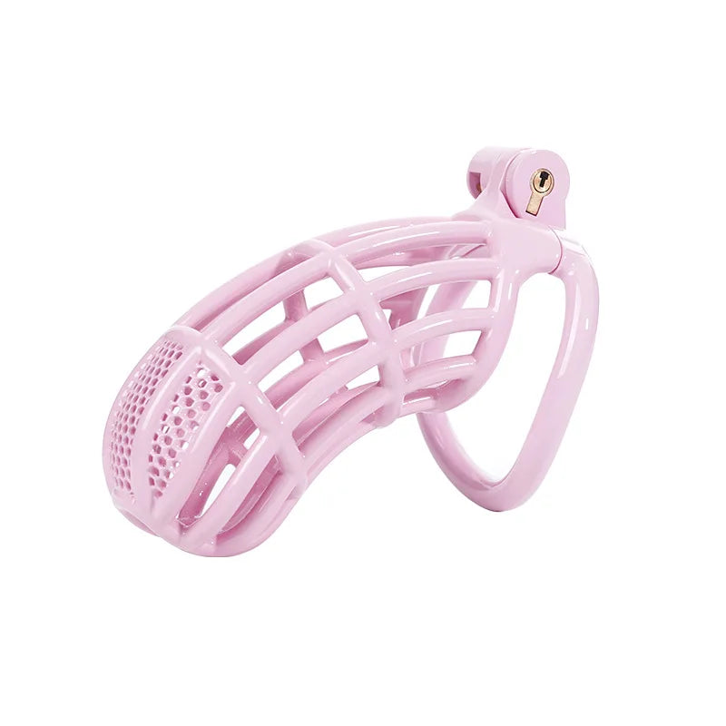 Pink Cobra Chastity Cage in 5 Sizes with 5 Penis Rings - ChastityBondage