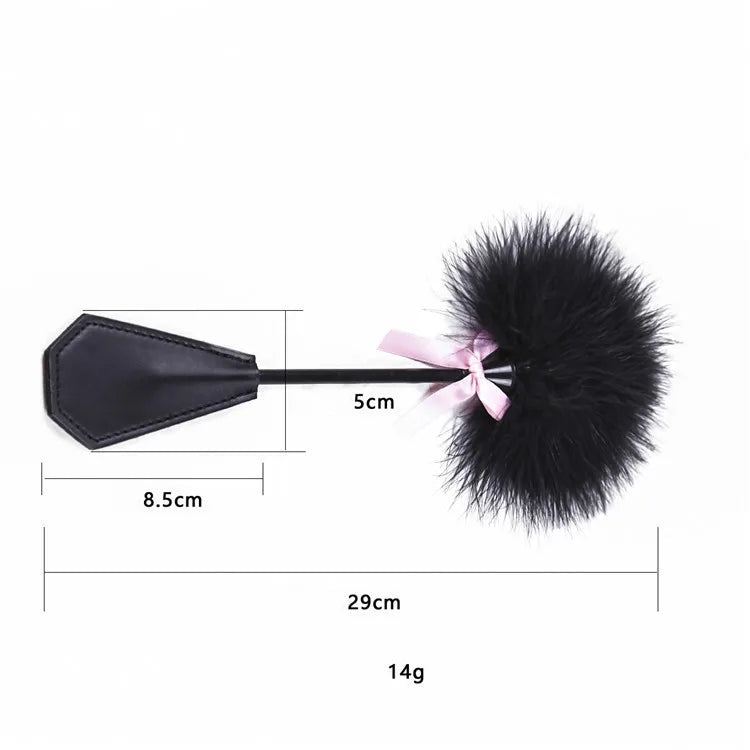 Flirt Feather Bondage Whip and Clit Tickler BDSM Spank Flogger set - ChastityBondage