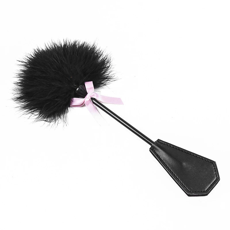 Flirt Feather Bondage Whip and Clit Tickler BDSM Spank Flogger set - ChastityBondage