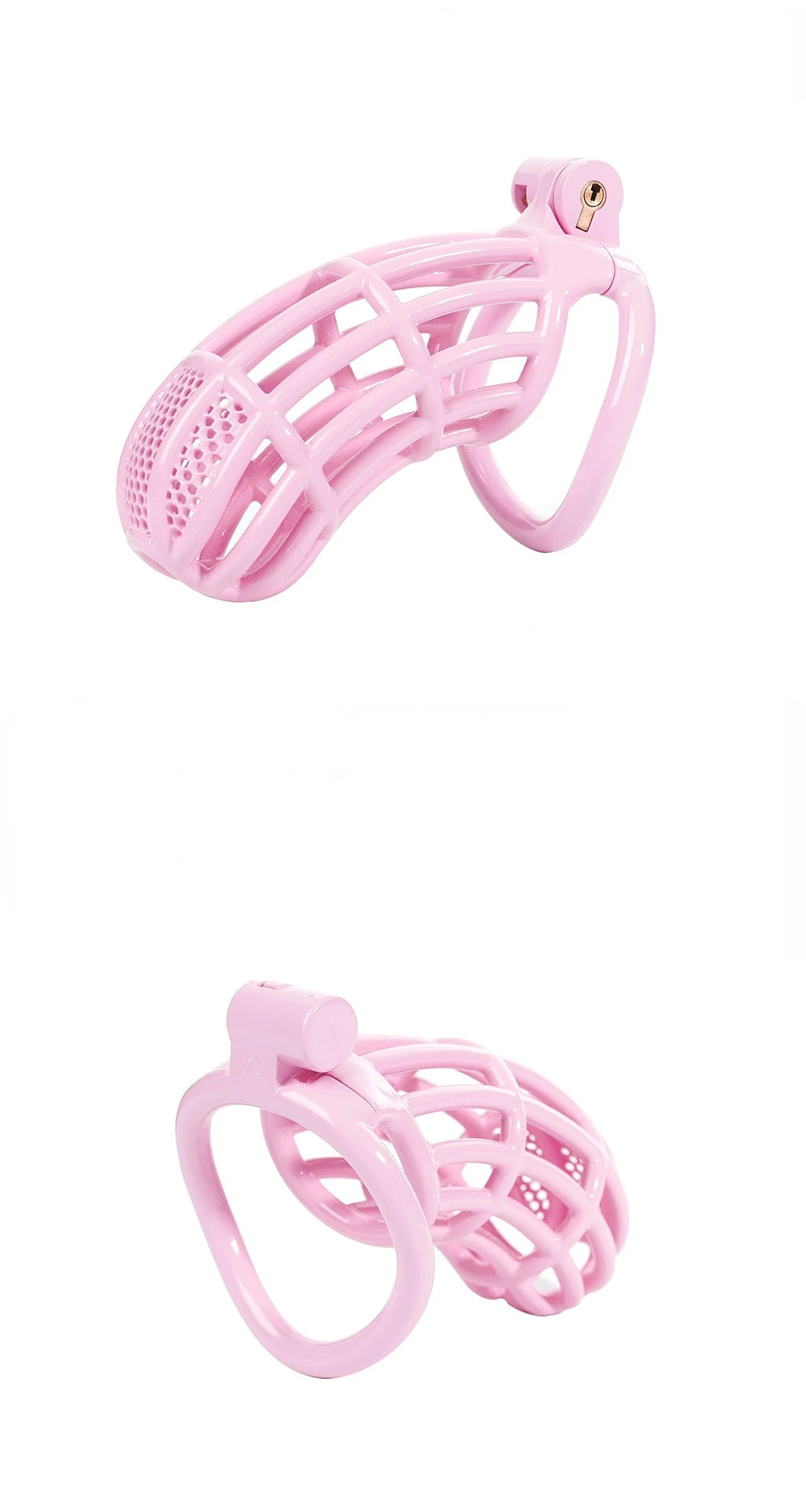 Pink Cobra Chastity Cage in 5 Sizes with 5 Penis Rings - ChastityBondage