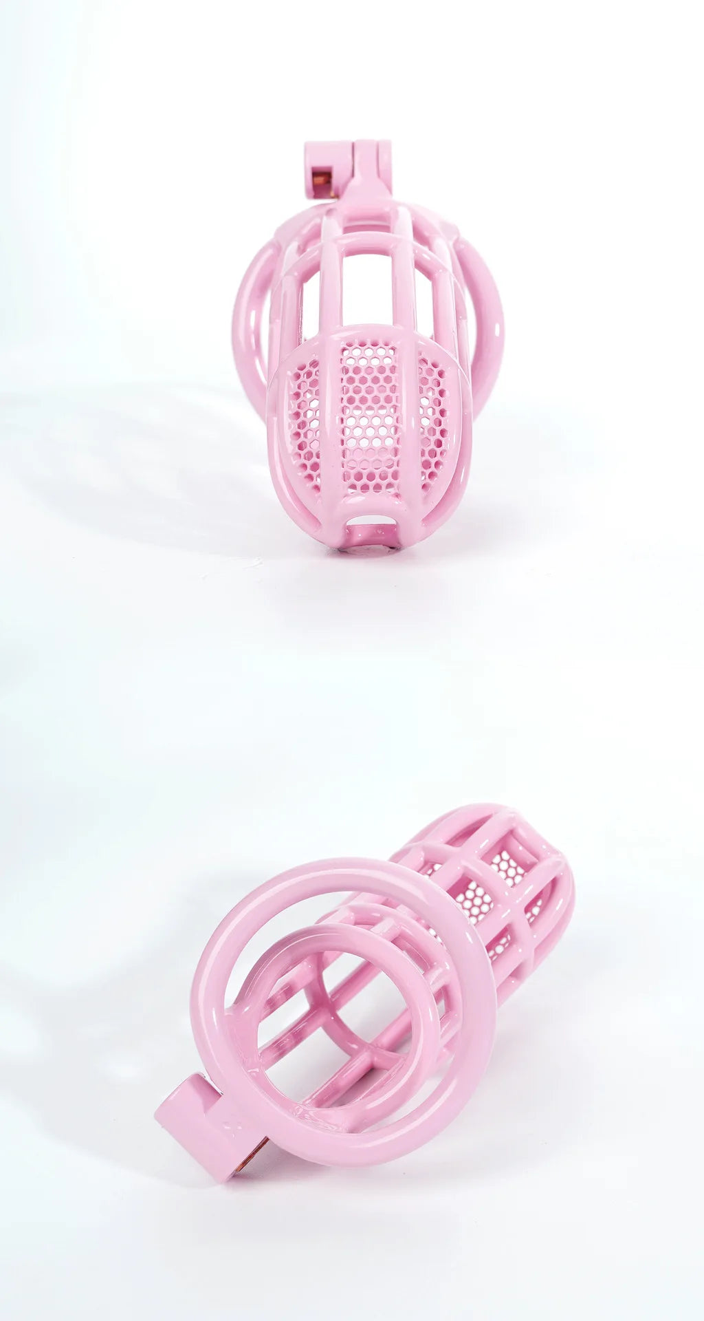 Pink Cobra Chastity Cage in 5 Sizes with 5 Penis Rings - ChastityBondage