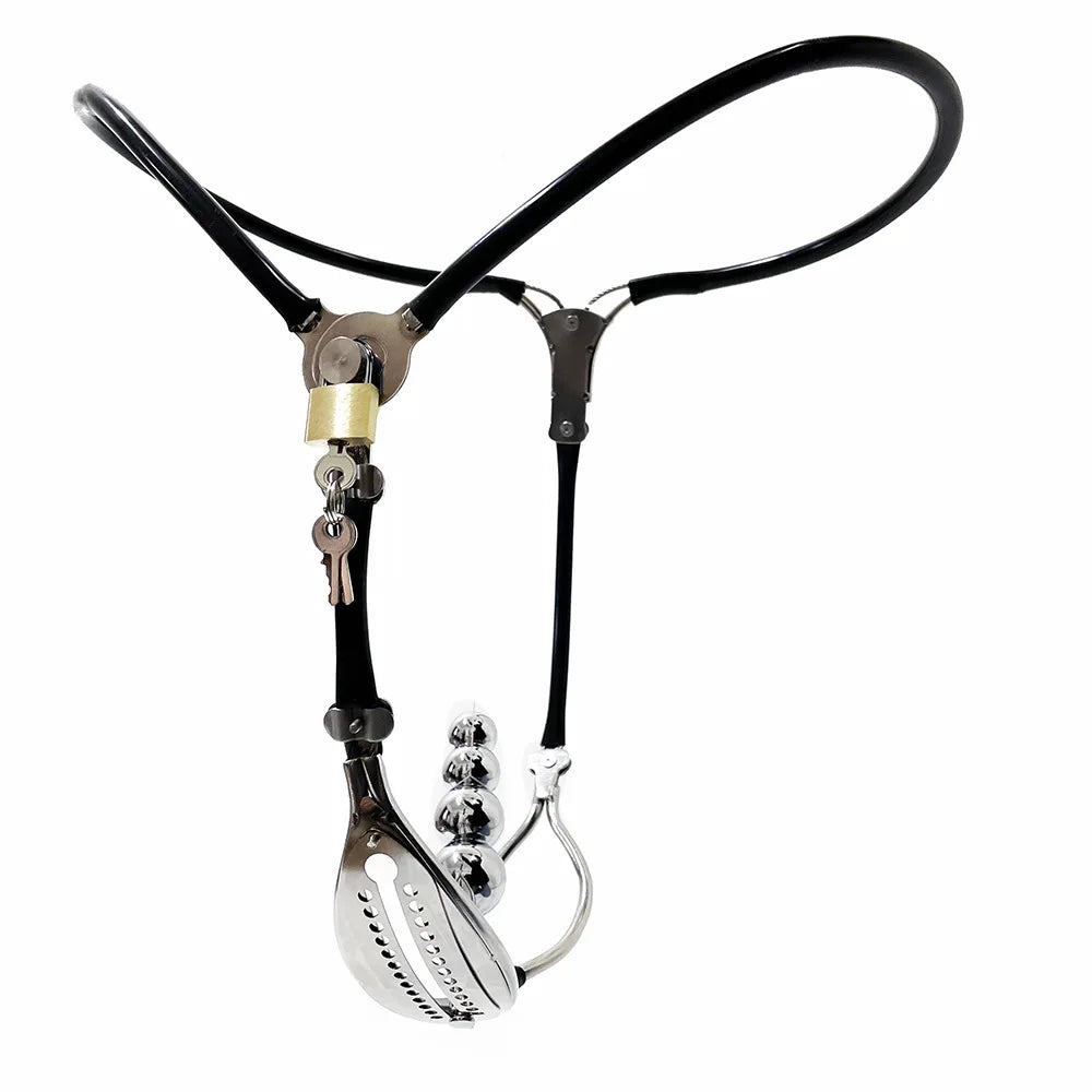 Invisible Female Chastity Belt with Opening and Detachable Vagina Plug