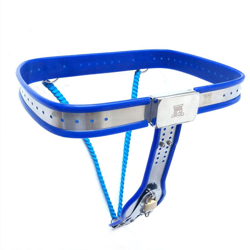 Y-Type Adjustable Chastity Belt For Women - Blue - ChastityBondage